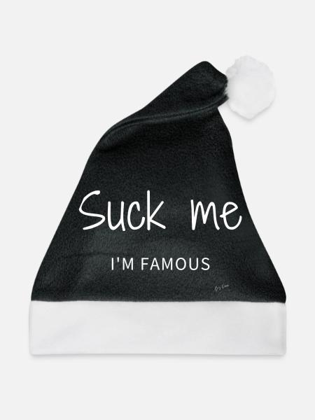 Suck me Im famous White - Weihnachtsmütze - Schwarz/Weiß - Vorne