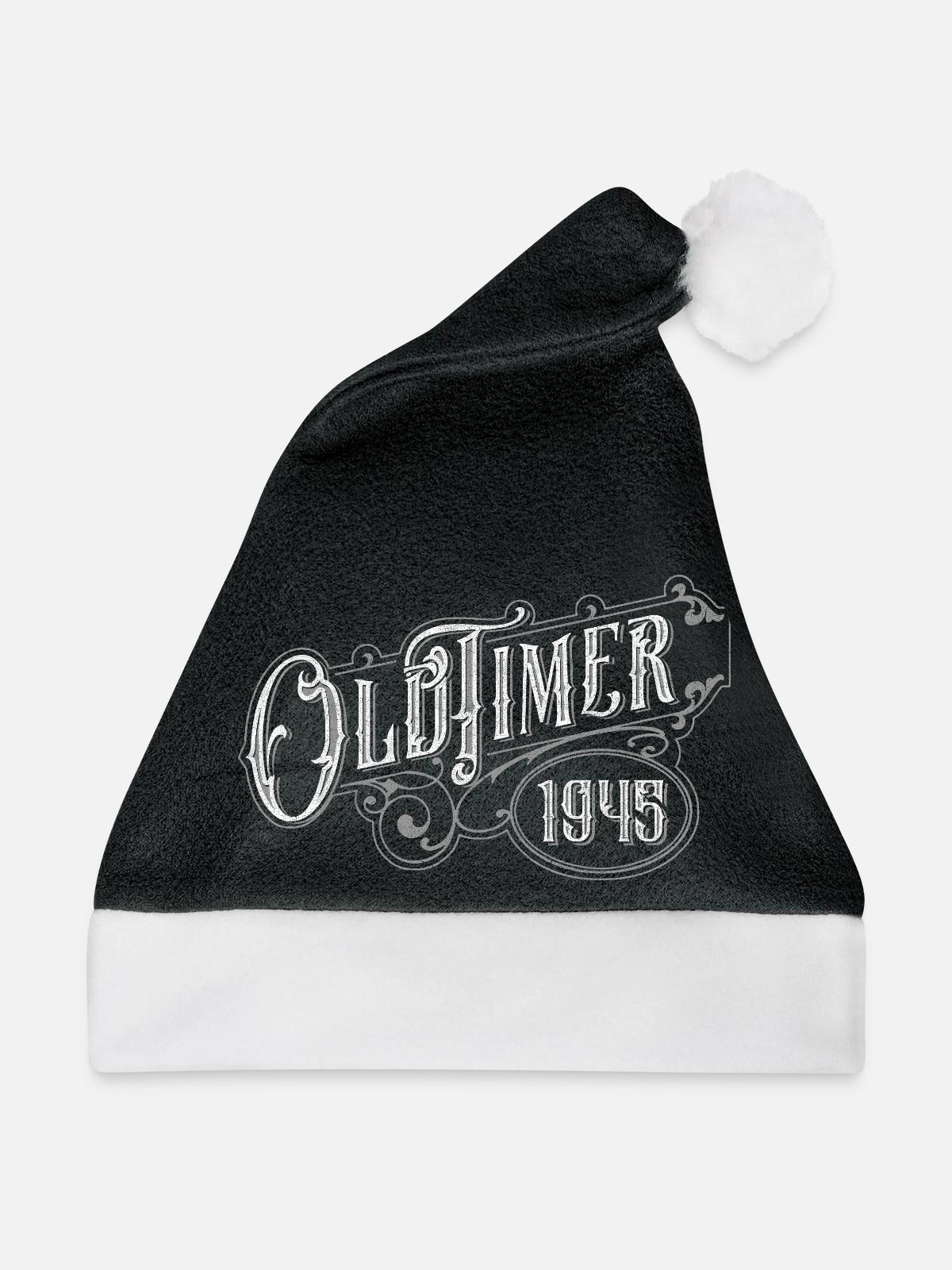 Oldtimer - Weihnachtsmütze - Schwarz/Weiß - Vorne