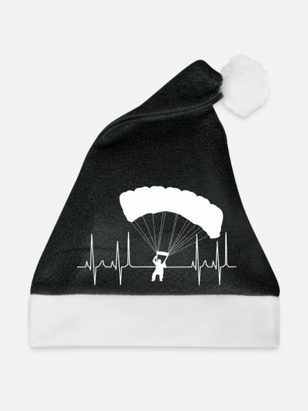 kardiogramm gleitschirm weiss - Weihnachtsmütze - Schwarz/Weiß - Vorne