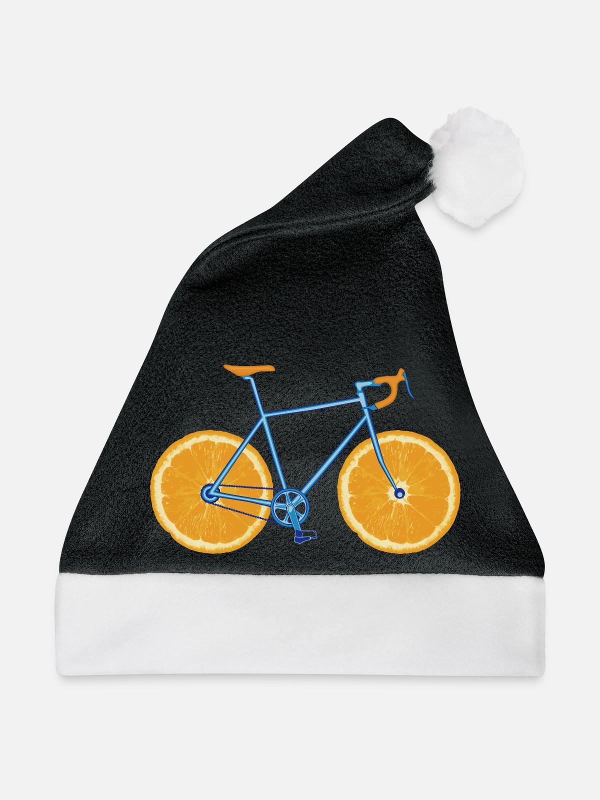 Bicycle ORANGE - Weihnachtsmütze - Schwarz/Weiß - Vorne
