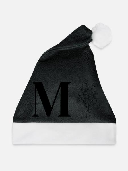 Minimalistische Blumen - Weihnachtsmütze - Schwarz/Weiß