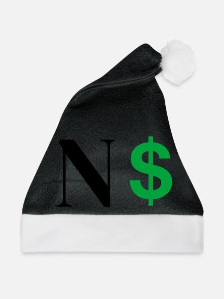 Buchstabe n Dollar - Weihnachtsmütze - Schwarz/Weiß