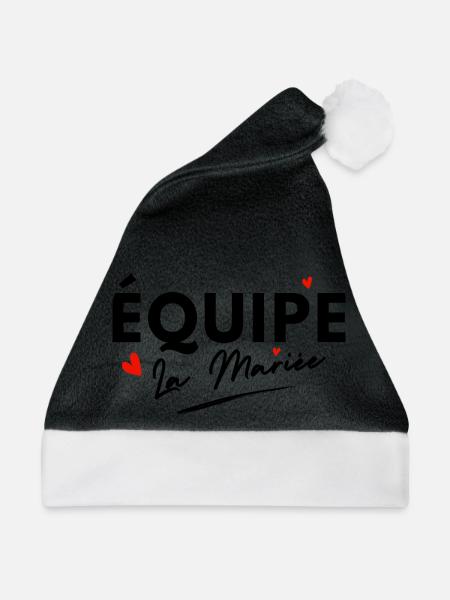 Braut Team Hearts - Brautgeschenk - Weihnachtsmütze - Schwarz/Weiß