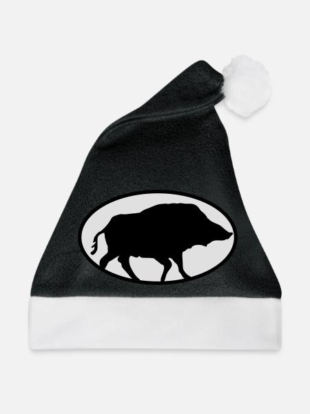 Wildschweine - Weihnachtsmütze - Schwarz/Weiß