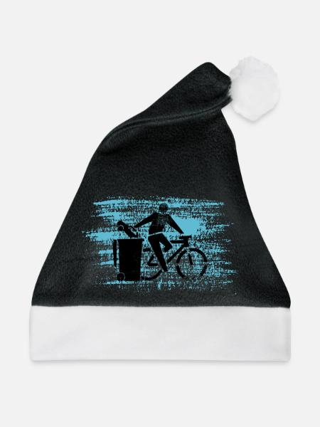 Fahrrad statt Auto - Weihnachtsmütze - Schwarz/Weiß