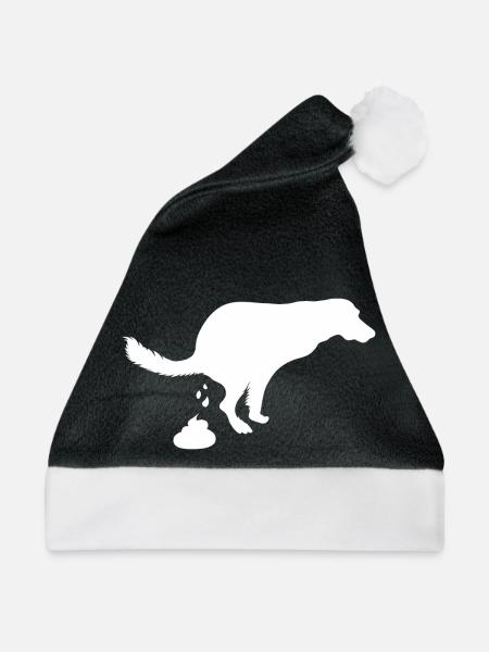 Schrisender Hund kackender Hund - Weihnachtsmütze - Schwarz/Weiß