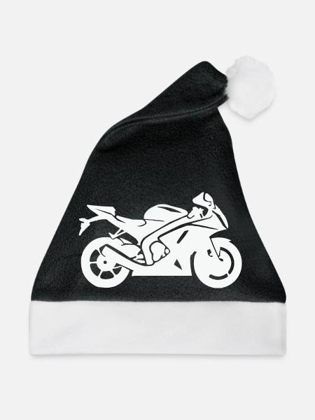 motorrad - Weihnachtsmütze - Schwarz/Weiß