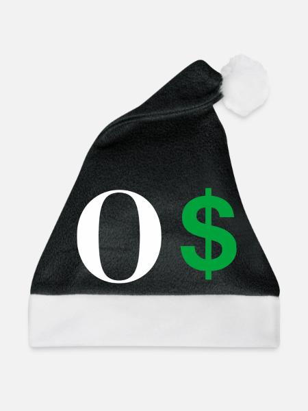 Buchstabe o Dollar - Weihnachtsmütze - Schwarz/Weiß