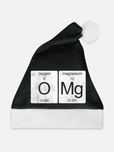 OMG Periodensystem - Weihnachtsmütze - Schwarz/Weiß - Vorne