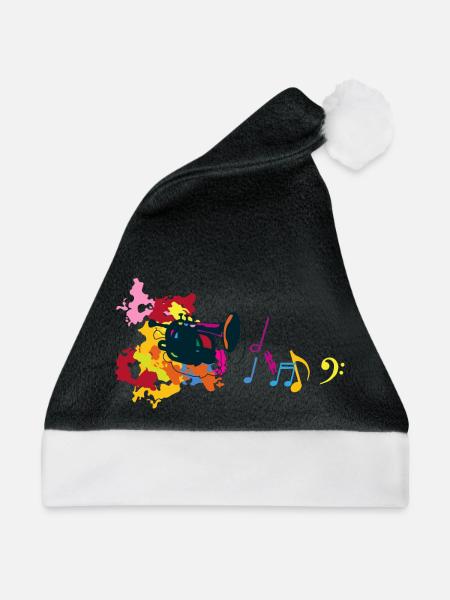 Trompete Notenschlüssel Sol Fancy - Weihnachtsmütze - Schwarz/Weiß