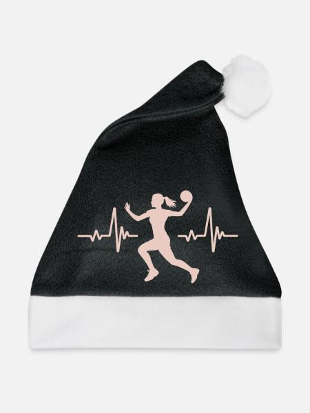 Herzschlag eines Handballspielers, Handball - Weihnachtsmütze - Schwarz/Weiß
