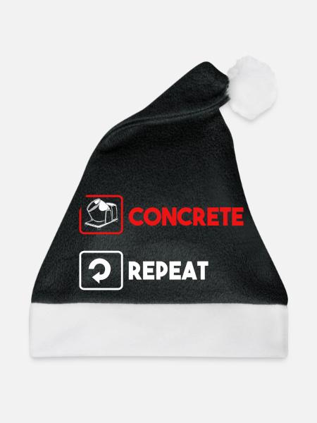 Beton Betonfertiger Betonmischer - Weihnachtsmütze - Schwarz/Weiß - Vorne