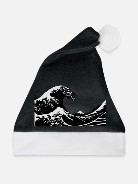 Welle - Weihnachtsmütze - Schwarz/Weiß