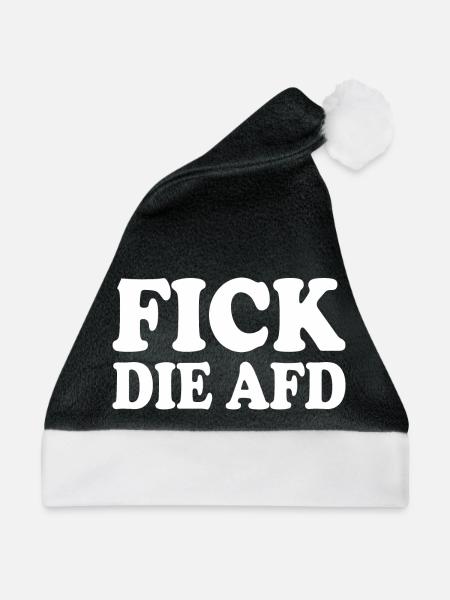Fick die afd - Weihnachtsmütze - Schwarz/Weiß - Vorne