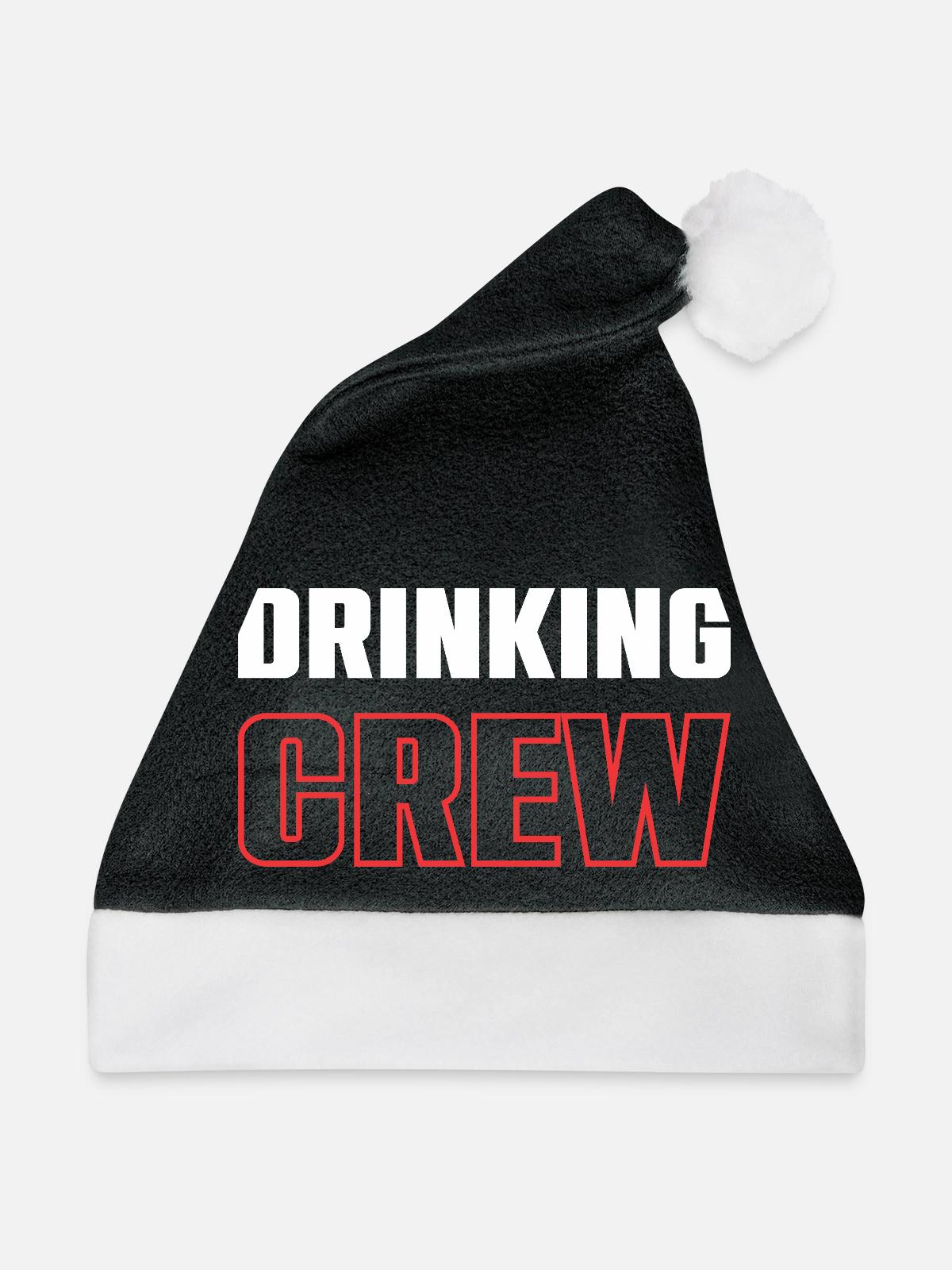 Drinking Crew - Weihnachtsmütze - Schwarz/Weiß - Vorne