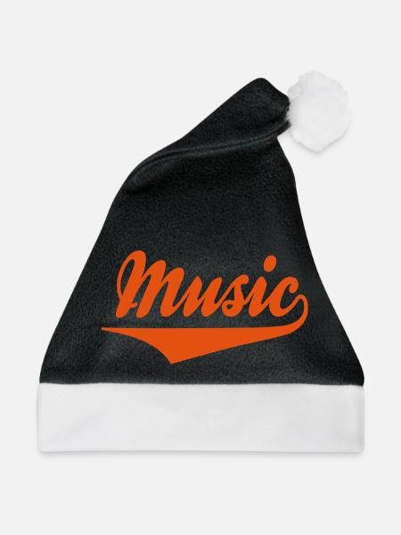 music - Weihnachtsmütze - Schwarz/Weiß
