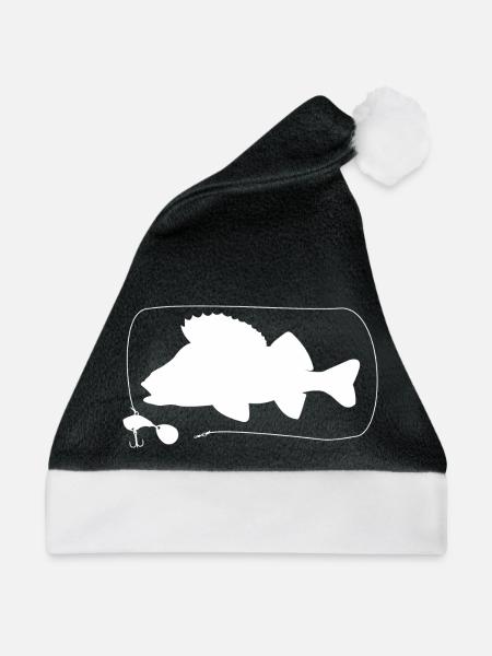 Barsch mit Jigspinner - Weihnachtsmütze - Schwarz/Weiß