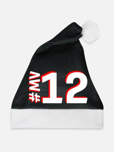 MV12-KARTON - Weihnachtsmütze - Schwarz/Weiß