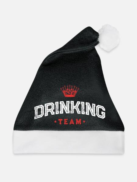 Drinking Team - Weihnachtsmütze - Schwarz/Weiß