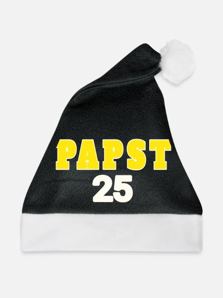 papst 25 - Weihnachtsmütze - Schwarz/Weiß