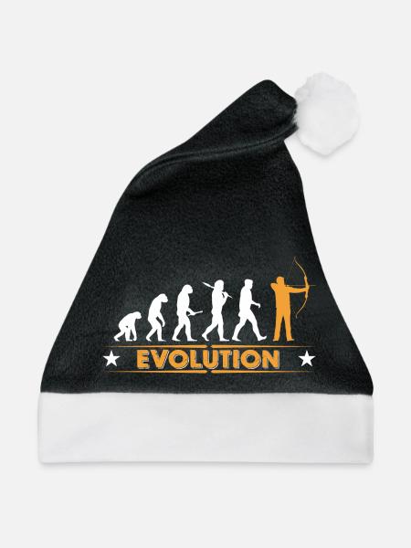 Bogenschiessen Evolution - orange/weiss - Weihnachtsmütze - Schwarz/Weiß - Vorne