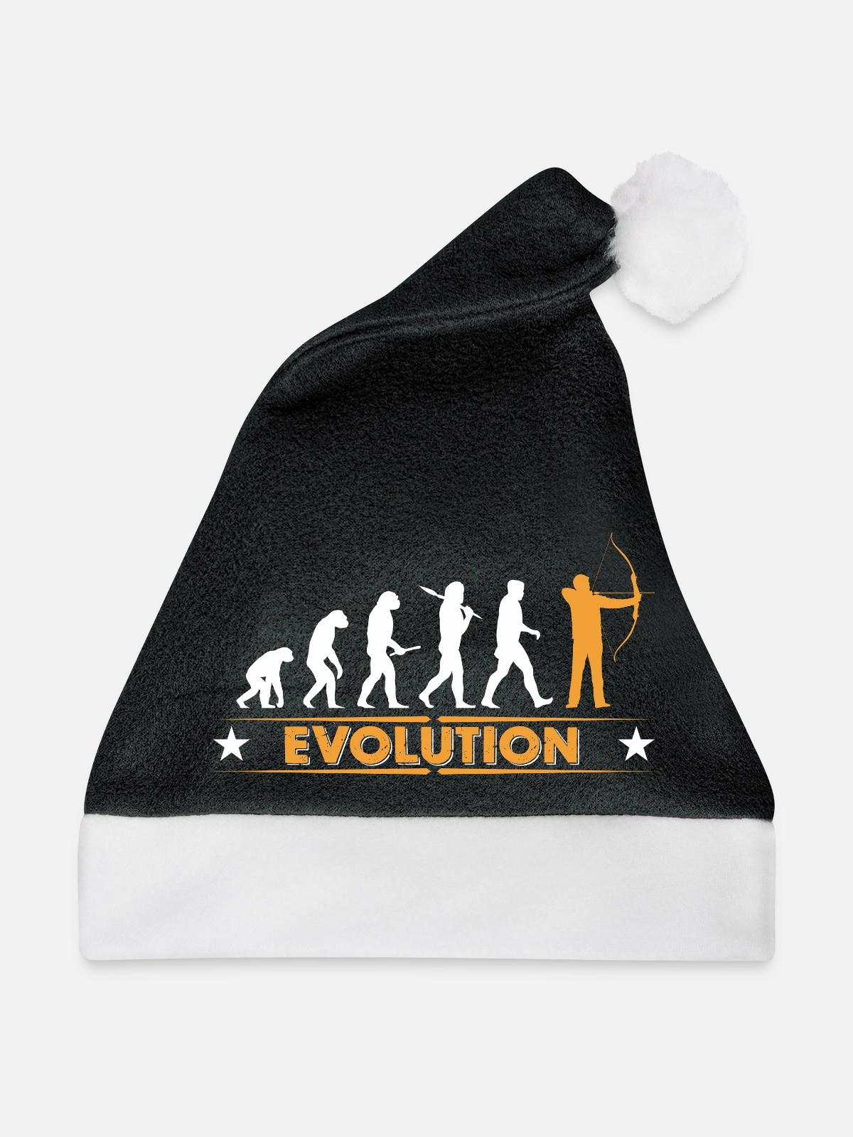 Bogenschiessen Evolution - orange/weiss - Weihnachtsmütze - Schwarz/Weiß - Vorne