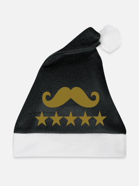 Mustache - Weihnachtsmütze - Schwarz/Weiß