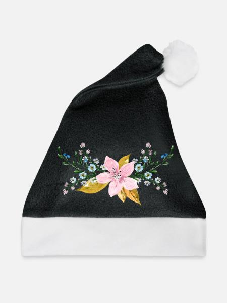Blume - Weihnachtsmütze - Schwarz/Weiß