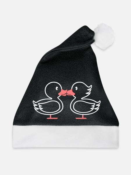Enten Kuss Linie - Weihnachtsmütze - Schwarz/Weiß