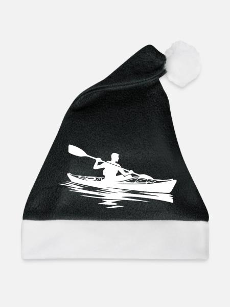 Kleine Boote Kayak Kunst Boot Ausrüstung - Weihnachtsmütze - Schwarz/Weiß - Vorne
