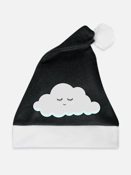 Schlaf Wolke mit Wimpern - Weihnachtsmütze - Schwarz/Weiß