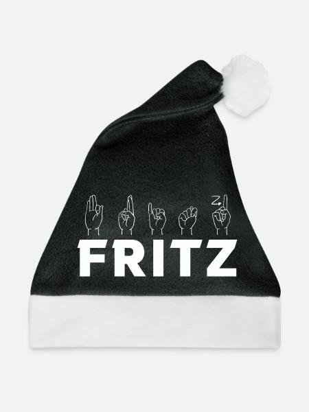 Gebärdensprache Fritz - Weihnachtsmütze - Schwarz/Weiß