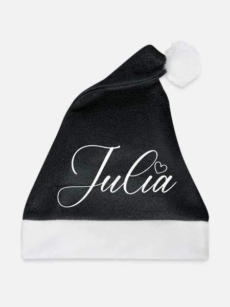 julia name - Weihnachtsmütze - Schwarz/Weiß