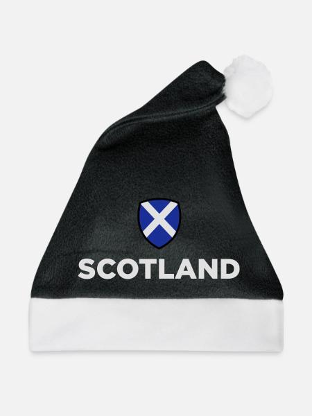 Nationalflagge von Schottland - Weihnachtsmütze - Schwarz/Weiß