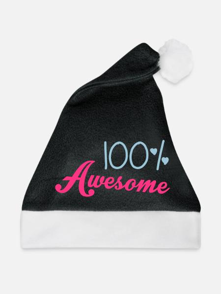 100% Awesome - Weihnachtsmütze - Schwarz/Weiß