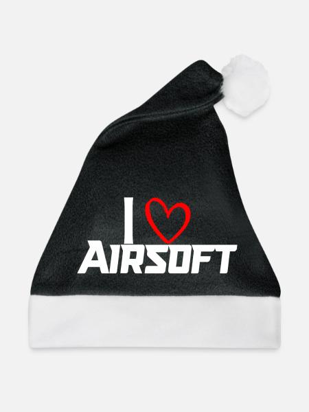 iLoVeAirsoft white - Weihnachtsmütze - Schwarz/Weiß - Vorne