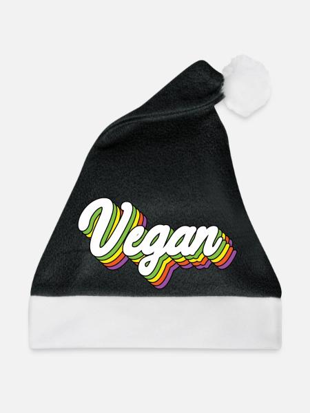 Vegan - Weihnachtsmütze - Schwarz/Weiß