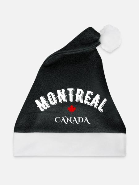 Montreal, Kanada - Weihnachtsmütze - Schwarz/Weiß - Vorne