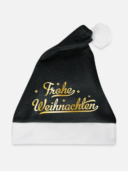 Frohe Weihnachten - Weihnachtsmütze - Schwarz/Weiß