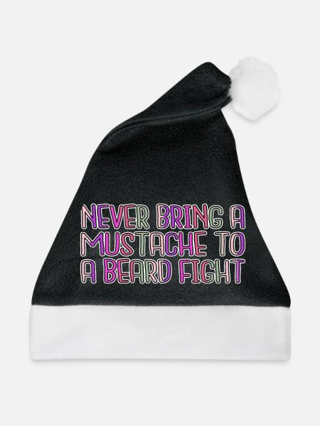 joke christmas funny beard beard fear harden beard - Weihnachtsmütze - Schwarz/Weiß - Vorne