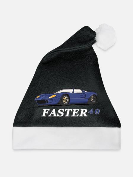 Rennwagen - Weihnachtsmütze - Schwarz/Weiß