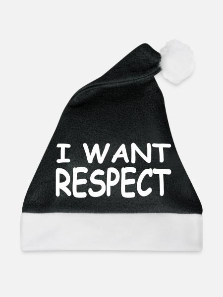 Respekt - Weihnachtsmütze - Schwarz/Weiß - Vorne