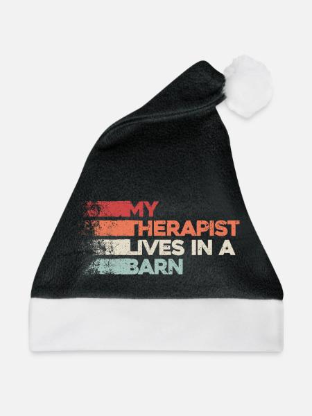 Pferdetherapie für die Seele - Weihnachtsmütze - Schwarz/Weiß