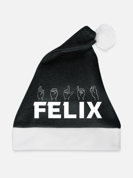 Gebärdensprache Felix - Weihnachtsmütze - Schwarz/Weiß