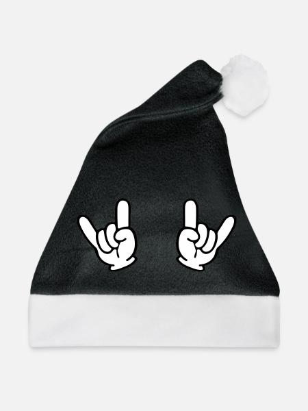 rock hands - Weihnachtsmütze - Schwarz/Weiß