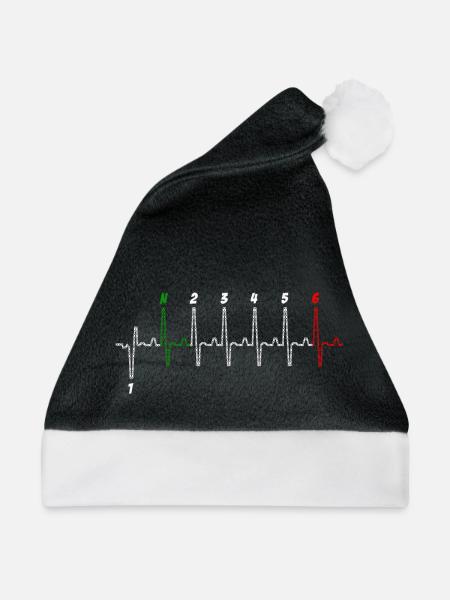 Herzschlag Biker - Weihnachtsmütze - Schwarz/Weiß