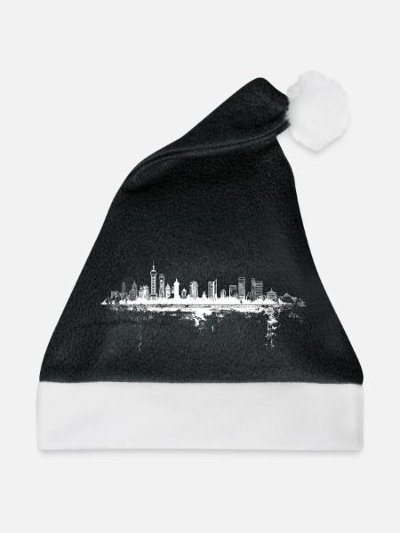 Shanghai Skyline China - Weihnachtsmütze - Schwarz/Weiß - Vorne