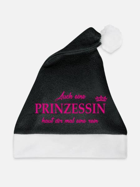 Prinzessin haut rein - Weihnachtsmütze - Schwarz/Weiß