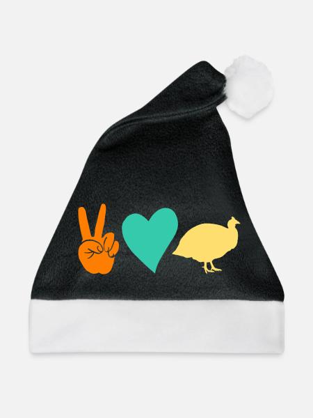 Hühner Hahn Perlhuhn - Weihnachtsmütze - Schwarz/Weiß