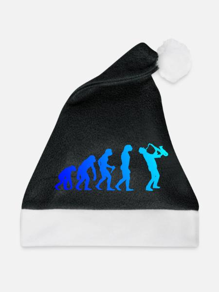 Saxophon Evolution Saxophonist Sax Herren Jungen - Weihnachtsmütze - Schwarz/Weiß - Vorne